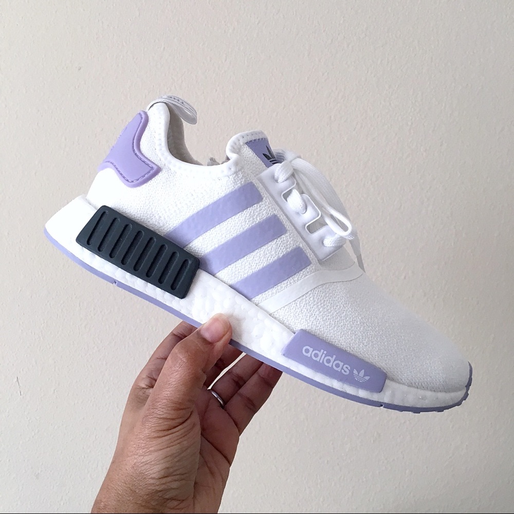Adidas NMD R1 White Lilac Women Size 9 - Picture 2 of 7